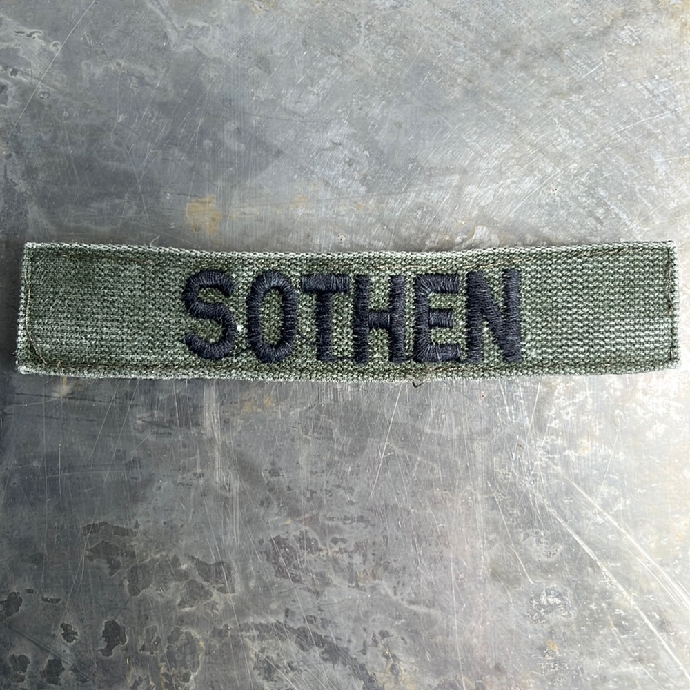 SOTHEN Embroidered Vintage ‘Army Green’ Military Name Tape Patch